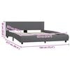 vidaXL Bedframe met LED kunstleer grijs 180x200 cm