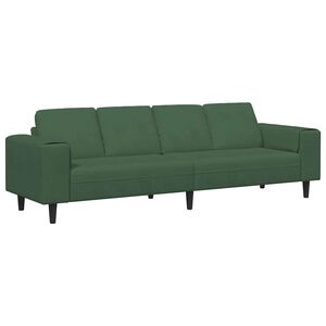 vidaXL Bank Donkergroen 250 x 77 x 76 cm Katoen Stof