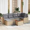 vidaXL Tuin Sofa Set 7 pcs Beige Poly riet