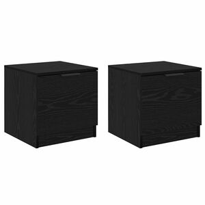 vidaXL Bed kast 2 st Zwart Eiken 40 x 39 x 40cm Bewerkt hout