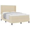 vidaXL Boxspringbed met kussen met hoofdeinde Cr&egrave;me 190 x 140 cm Stof