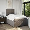 vidaXL Boxspring met matras stof taupe 120x190 cm