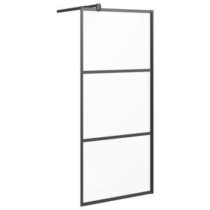 vidaXL Inloopdouchewand 80x195 cm mat ESG-glas zwart