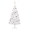 vidaXL Kunstkerstboom met verlichting en kerstballen 240 cm wit