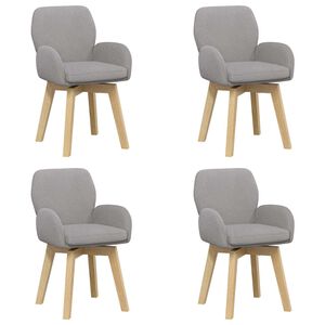 vidaXL Draai Eetstoelen 4 st Boucl&eacute; Lichtgrijs 54 x 58 x 87 cm