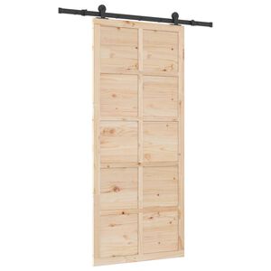 vidaXL Schuifdeur 80 x 208 cm Massief grenenhout Naturel