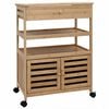 vidaXL Keukentrolley met Wielen Naturel 59,5 x 36 x 82 cm Bamboe