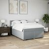 vidaXL Boxspring met matras stof lichtgrijs 160x200 cm