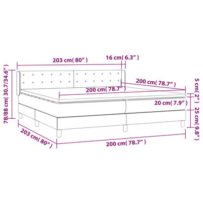 vidaXL Boxspring met matras fluweel roze 200x200 cm