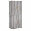 vidaXL Hoge kast 69,5x34x180 cm bewerkt hout grijs sonoma eikenkleurig