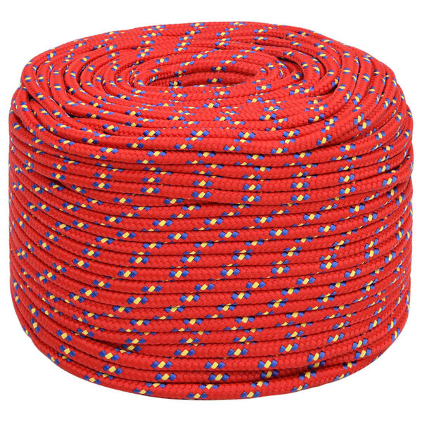 vidaXL Boottouw 6 mm 50 m polypropyleen rood