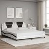 vidaXL Bedframe "Viana" zonder matras kunstleer wit en zwart 180x200 cm