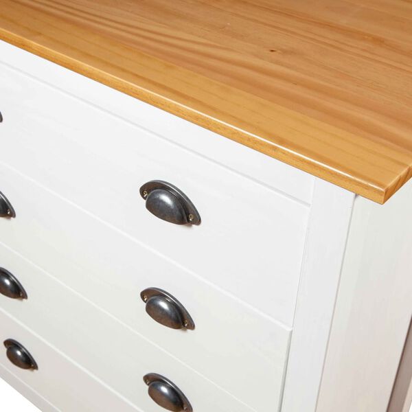 vidaXL Dressoir Hill 120x40x80 cm massief grenenhout wit