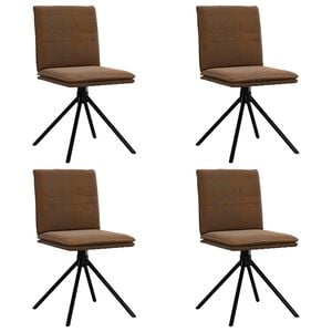 vidaXL Eetkamerstoelen 4 st kunstsu&egrave;de bruin