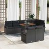 vidaXL Tuin Sofa Set met opslag 9 pcs Zwart Poly riet