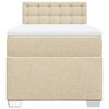 vidaXL Boxspring met matras stof cr&egrave;mekleurig 90x190 cm