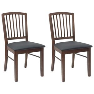 vidaXL Eettafelstoelen 2 st Massief Rubberhout Licht Bruin