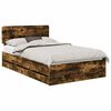 vidaXL Bedframe met lade Gerookte Eik 135 x 190 cm Geconstrueerd hout