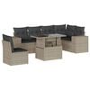 vidaXL 7-delige Loungeset met kussens poly rattan lichtgrijs