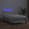 vidaXL Boxspring met matras en LED kunstleer cr&egrave;mekleurig 80x200 cm