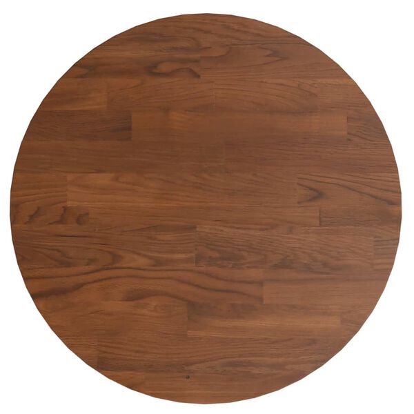 vidaXL Tafelblad rond &Oslash;30x1,5 cm bewerkt massief eikenhout donkerbruin