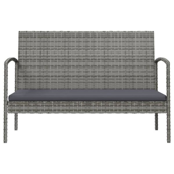 vidaXL 8-delige Loungeset met kussens poly rattan grijs