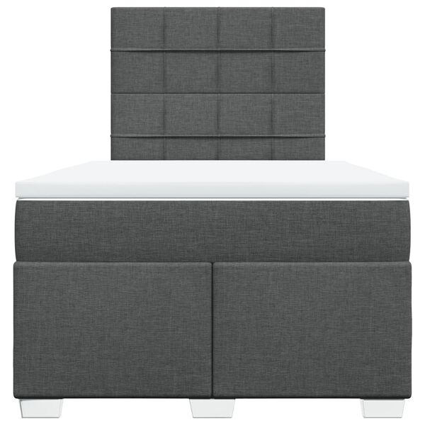 vidaXL Boxspring met matras stof donkergrijs 120x190 cm