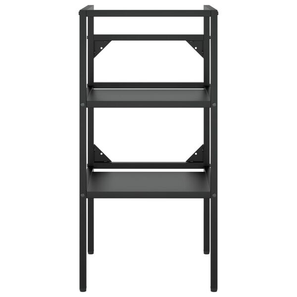 vidaXL Wastafelframe met inbouwwastafel ijzer zwart