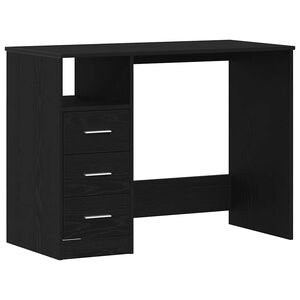 vidaXL Bureau met lades 102x50x76 cm bewerkt hout zwart eikenkleur