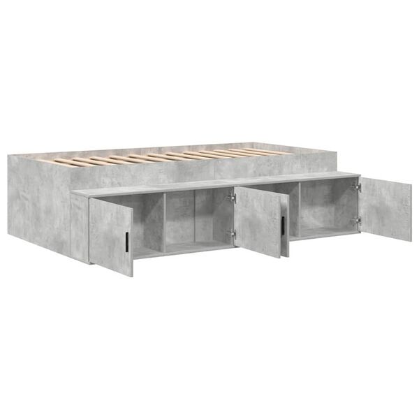 vidaXL Bedframe met lade Beton Grijs 90 x 190 cm Bewerkt hout