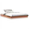 vidaXL Bedframe massief grenenhout wasbruin 135x190 cm
