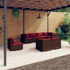 vidaXL 8-delige Loungeset met kussens poly rattan bruin