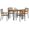 vidaXL Tuin Eetset 5 pcs Zwart en Hout 90 x 90 x 75 cm poly rattan