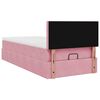vidaXL Ottoman bed met matras 100x200 cm fluweel roze