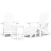 vidaXL Tuinstoelen Adirondack met voetenbank en tafel HDPE wit