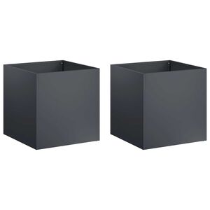 vidaXL Tuin Bloempot 2 st Antraciet 35 x 35 x 35 cm Koudgewalst staal