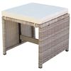 vidaXL 5-delige Tuinset met kussens poly rattan beige