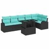vidaXL Tuin Sofa Set 7 st Zwart Poly riet