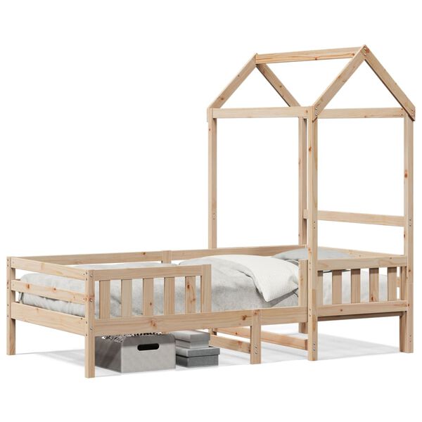 vidaXL Bedframe met huisje massief grenenhout 100x200 cm
