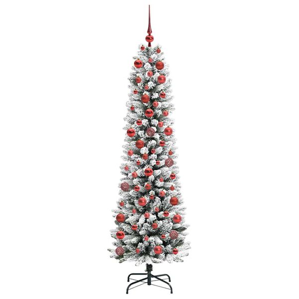 vidaXL Kunstkerstboom met 300 LED Wit 180 cm PVC en Metaal en Plastic