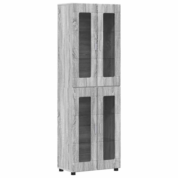 vidaXL Hoge kast FLORIN Grijs Sonoma 60 x 35 x 182 cm Bewerkt hout