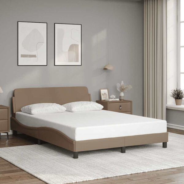 vidaXL Bedframe "Dover" kunstleer cappucinnokleurig 140x190 cm