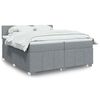vidaXL Boxspring met matras stof lichtgrijs 200x200 cm