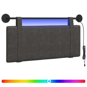 vidaXL Hangend hoofdbord Met LED-verlichting Zwart Antiek PU