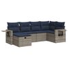 vidaXL 6-delige Loungeset met kussens poly rattan grijs