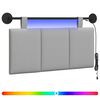 vidaXL Hangend hoofdbord Met LED-verlichting Wolkengrijs Stof