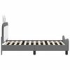 vidaXL Bedframe voor kinderen met hoofdbord Lichtgrijs 80 x 160 cm PU