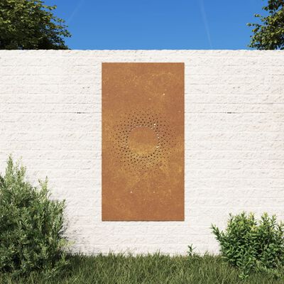 vidaXL Wanddecoratie tuin zonontwerp 105x55 cm cortenstaal