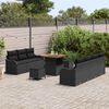 vidaXL Tuin Sofa Set met kussen met opslag met kussen 10 pcs Zwart