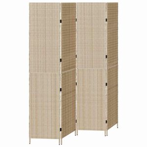 vidaXL Kamerverdeler Beige 195 x 200 cm poly rattan